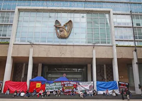 Manifestación de trabajadores del IMSS